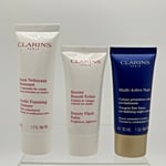 CLARINS X 3 night cream 30ml + cleanser 50ml flash balm 30ml See Descriptions