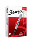 Sharpie Permanent Markers | Fin spids | Sort | 12 styk