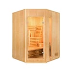 Sauna Vapeur ZEN Angulaire - 3 Places - France Sauna - Épicéa - Harvia Vega