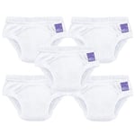 Bambino Mio, Culotte d'apprentissage Lavable, unisexe, pour garçons et filles, blanc, 3 ans et +, lot de 5