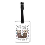 I Am Otterly In Love With You Visual Luggage Tag Suitcase Bag Valentines Day