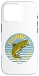 Coque pour iPhone 16 Pro Pêche sautant poisson pêche à la ligne art saut truite pêche