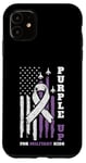 Coque pour iPhone 11 Purple Up For Military Kids Drapeau américain US