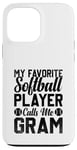 Coque pour iPhone 13 Pro Max Mon joueur de softball préféré m'appelle Gram