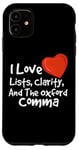 iPhone 11 Oxford Comma Grammar Geek Funny Grammar English Teacher Case