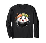 Kawaii Sushi Cute Smiling Sushi Roll Long Sleeve T-Shirt