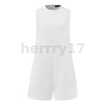 UK Womens Summer Overalls Cotton Dungarees Loose Pocket Jumpsuit Playsuit Shorts