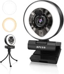 1080P Webcam with Ring Light, Microphone & Tripod For PC, Laptop Plug & Play USB