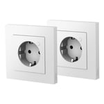 2 PCS Prise connectée, Aqara H2 16A Prise Murale ,HUB Zigbee 3.0 requis, Surveillance de l'énergie, Programmation, Mode Minuterie et Commande Vocale, Compatible avec HomeKit/Alexa/Google Home/IFTTT