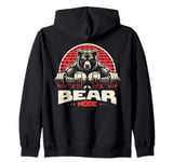 Bear Mode Workout Exercise Lifting Weights Strong Gym Zip Hoodie