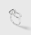 Syster P Bolded Hammered Links Ring Silver 18 mm