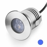 LED-undervattenspoollampor, 3W, 12V-24V DC, IP68 vattentät, rostfritt stål aluminium, för nedgrävda pooler, trappor, fontäner och båtar (blå)