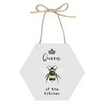 Something Different Hanging Sign | Queen of the Kitchen | H10cm x W10cm x D1cm | Pack of 1,white