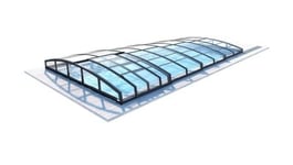 Abri de piscine Skyline - 8,61x4,20 m - polycarbonate alvéolaire 8 mm - Couleur Ral7016 Graphite - ECO303