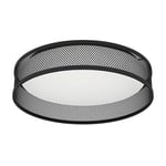 EGLO Luminaire plafonnier Luppineria, panneau LED rond, lampe de plafond pour couloir et salon, plastique blanc et métal noir, blanc chaud, Ø 38,5 cm