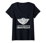 Womens I Left My Heart In The Ordovician Brachiopods Paleontology V-Neck T-Shirt