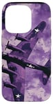 Coque pour iPhone 14 Pro Imprimé animal bohème violet B-17 Flying Fortress Vintage