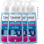 Clearasil -  Rapid Action Gel Wash 150ml x 4 Pack - Daily Deep Pore Cleansing.