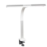 FeinTech Lampe de Bureau Pince LED 50 cm Blanc-argent LTL00310E