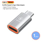 Adaptateur 8 Broches Femelle À Type C Mâle Pd 20w 120w,Convertisseur De Charge Rapide,Connecteur Tipo C Pour Iphone 14 13 12 Ipad Pro - Type Silver 1pcs