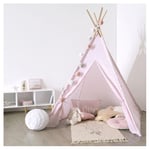 Tipi d'intérieur enfant motifs triangles hauteur 160 cm rose 120x120x160 cm