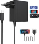 Chargeur Pour Switch Nintendo, 39w Adaptateur Secteur Console Switch Oled/Lite/Dock/Manette, Pd Chargeur Switch Support Mode Tv Et Contrôleur Dock&pro Charger Rapide Usb Type C Alimentation15v / 2.6a