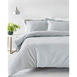 Riva Home Gaufré Waffle KS Duvet Set Silver, Coton, Silber, King