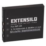 EXTENSILO 1x Batterie compatible avec Creative Vado Video Cam appareil photo, reflex numérique (800mAh, 3,7V, Li-ion)