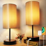 Wondlumi Touch Lamps Bedside Set of 2, 3 Way Dimmable Black Table Lamp with 2 6W