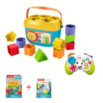 Fisher-Price Lot Jouet Bébé Mon Trieur De Formes (FFC84) + Game And Learn Controller (FWG12), 10 Blocs, Couleurs Vives, Apprentissage Avec Sons Et Chasons, De 6 À 36 Mois,