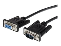 Startech.Com 0.5M Black Straight Through Db9 Rs232 Serial Cable - Db9 Rs232 Serial Extension Cable - Male To Female Cable - 50Cm (Mxt10050cmbk) - Seriell Förlängningskabel - Db-9 (Hane) Till Db-9 (Hona) - 50 Cm - Svart - För P/N: 1P3fpc-Usb-Serial,