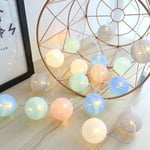 Litzee - Guirlande Lumineuse Boule Coton, Interieur Decoration Noël Deco, 3.5M 20er led Globe Light, Fille, Princesse, Enfant, Bebe, Chambre Mariage