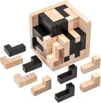 Träpusselkub 3D-pussel IQ-pussel Kreativ pedagogisk leksak 54 bitar