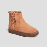 CREEKS - bottines zippées en cuir camel fille