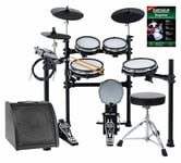 Kit Batterie Electronique E-Drum 8 Mesh Pads USB MIDI Set Tabouret Amplificateur