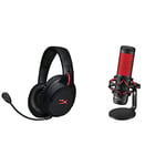 HYPERX Cloud Flight – Wireless Gaming Headset & HyperX QuadCast – Standalone Microphone for streamers, content creators and gamers PC, PS4, and Mac