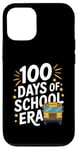 Coque pour iPhone 12/12 Pro 100 Days of School Era Graphique bus scolaire vintage