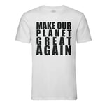 T-Shirt Homme Col Rond Emmanuel Macron Make Our Planet Great Again Citations Célèbres Politicien