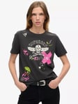 Superdry Lo-Fi Punk Poster Relaxed T-Shirt, Bison Black/Multi