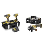 DEWALT - Kit 2 Outils avec Perceuse-Visseuse Percussion Compact DCD796 et Visseuse à Chocs DCF887, XR 18V, 5Ah & Meuleuse Brushless XR 18V 5Ah Li-Ion - Lame Ø125mm - Vitesse à Vide 9000tr/min - 1000W