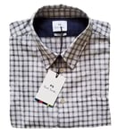 PAUL SMITH Shirt Mens M Tailored Slim Fit White Black Fine Check