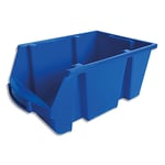 Viso Bac de rangement à bec Spacy - 10L avec porte étiquette polypropylène bleu L20 x H15 P33 cm