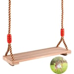 Siège Balançoire en Bois, Balançoire Enfant Adulte avec Longueur de Corde Réglable, Siège Suspendu Swing Outdoor, Siège de Balançoire -Chargé Maximum