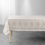 douceur d'intérieur, Nappe Rectangle (150 x 300 cm) Sherine Blanc, Polyester Imprimé