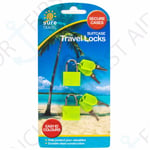 2 MINI HI-VIS PVC COATED SUITCASE LOCK & KEYS Travel Bags Hand Luggage Padlock