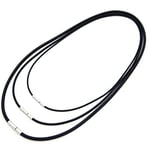 Aleasha 3 Pcs Rubber Necklace Men Women Black Chain Set Leather Necklace Pendant Accessories Jewelry Gift 1.5mm 2mm 3mm Length 45 50 55 cm