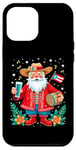 Coque pour iPhone 12 Pro Max Drapeau de Noël portoricain Père Noël