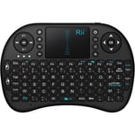 Mini i8 Wireless (AZERTY) - Mini Clavier français, Ergonomique sans Fil avec Touchpad - Pour Smart TV, mini PC, HTPC, Consol.[G402]