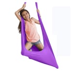 YANFEI Kids Swing Hammock For Autism ADHD ADD Therapy Cuddle Sensory Child Therapy Elastic Parcel Steady Seat Swing (Color : LIGHT PURPLE, Size : 100X280CM/39X110IN)