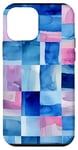 Coque pour iPhone 12 mini Bleu aquarelle à carreaux Survivor du cancer du sein nouveautés